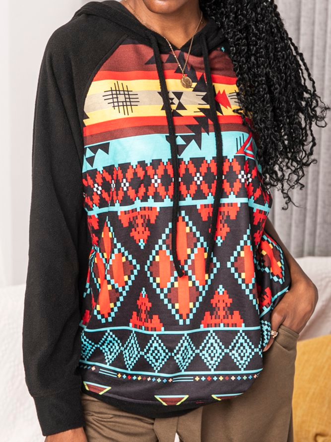 Multicolor Casual Cotton Geometric Shirts & Tops Zaesvini
