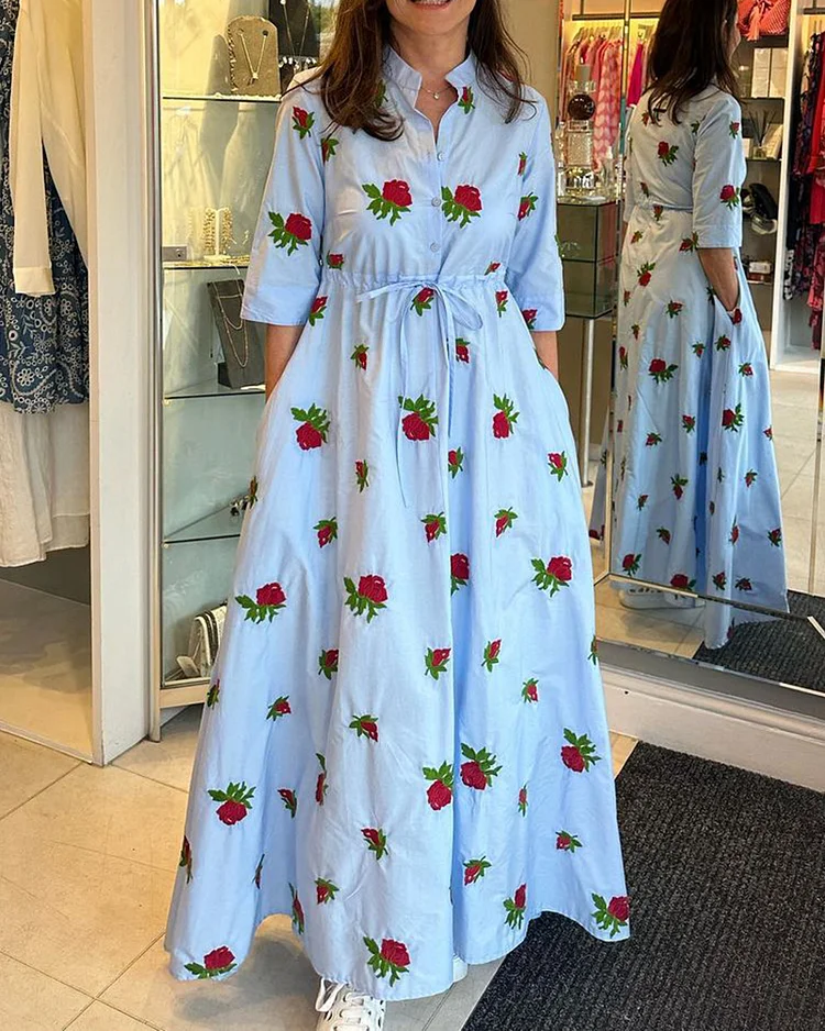 Rose Embroidery Dress