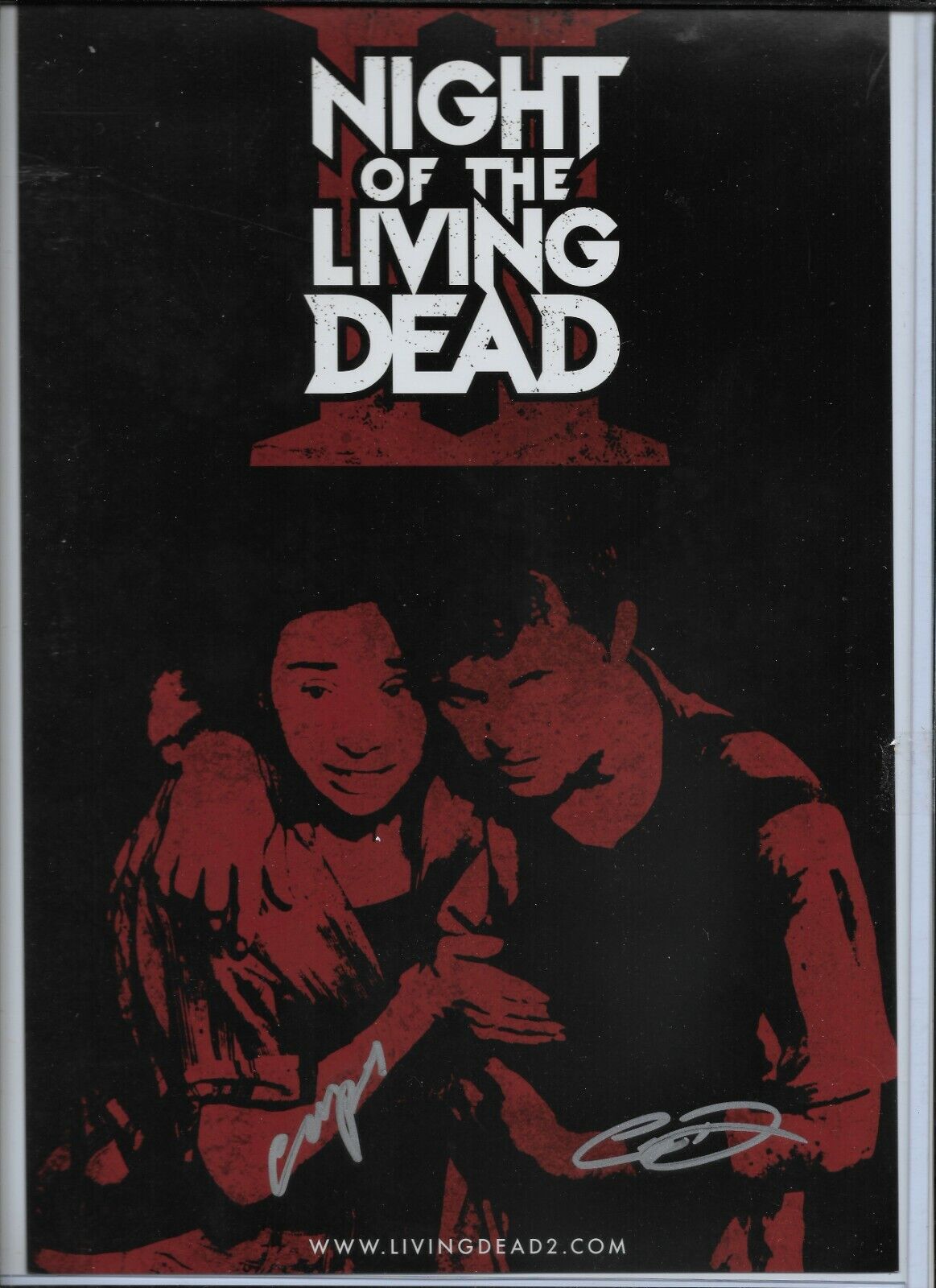 Night of The Living Dead 2 autographed 8x10 Photo Poster painting COA x2 Dunn Pitel