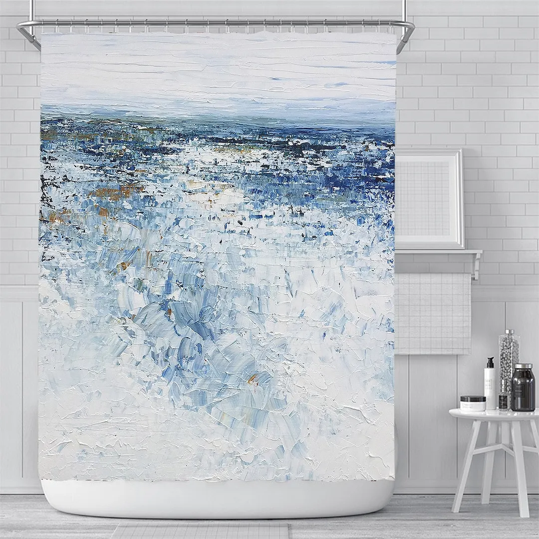 3D Nordic Style Art Painting Bath curtain Waterproof Shower Curtains Geometric Bath Screen Printed Curtain for Bathroom Navidad