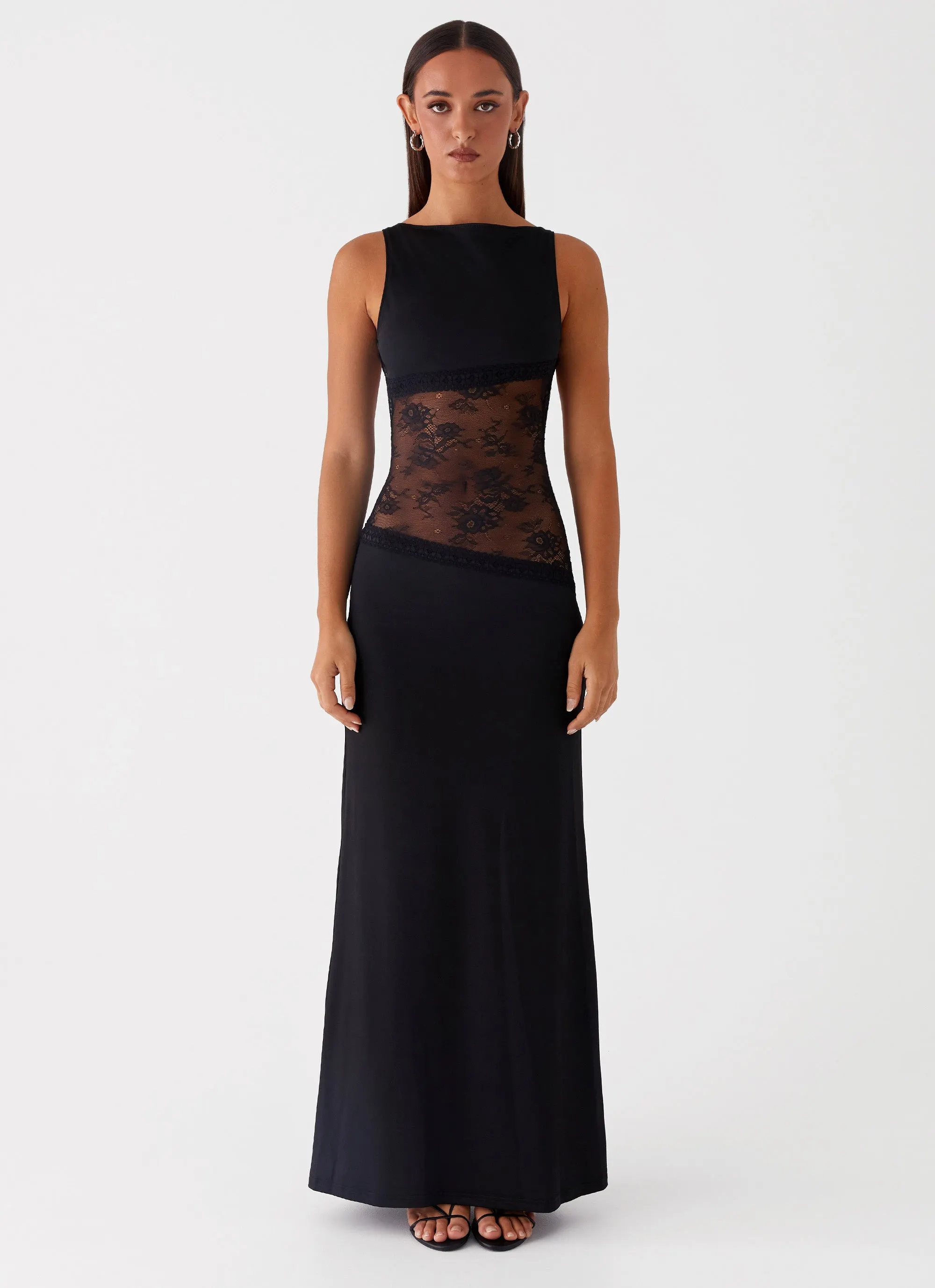 Damen Maxikleid – Ärmellos mit Spitzenpanel, Elegant, Abendkleid-83478-5439fa14-bf05-4d37-8575-884740302127