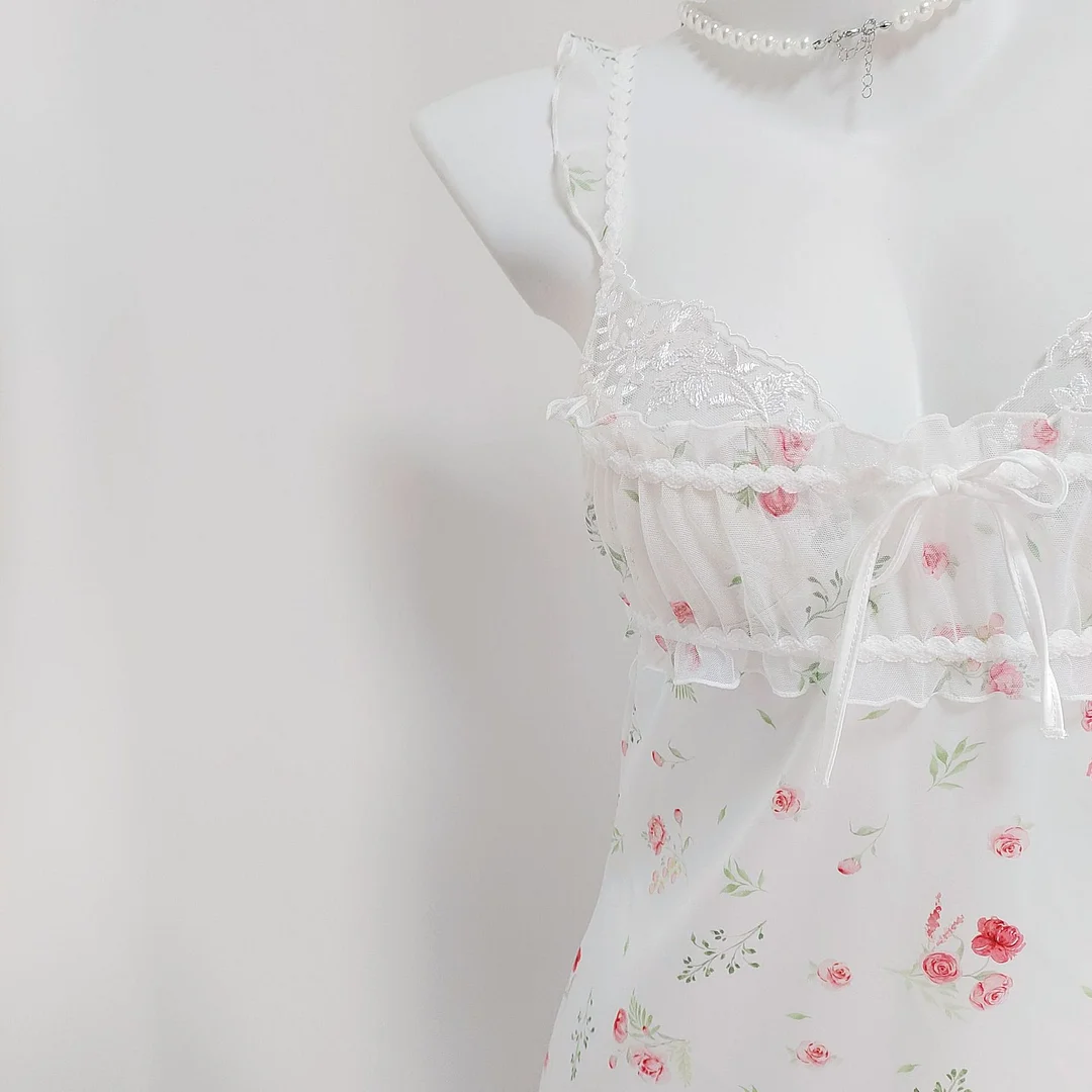 Churchf Churchf Pure Desire High-Grade Broken Ice Silk Ajasy Dress Girl 2025 Sweet Lace Slings With Thoracic Pad Home