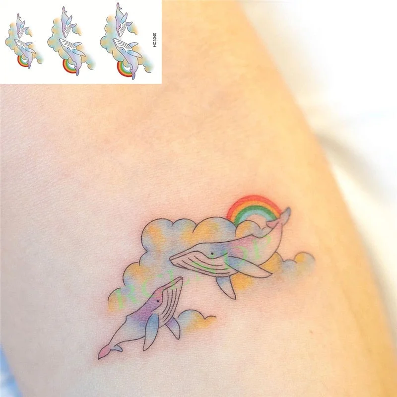Waterproof Temporary Tattoo Sticker ins Angel wings Cupid bear Cartoons cute Body Art flash tatoo fake tatto Women Men