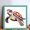 >SALE<Full Embroidery Eco-cotton Thread 14CT Printed Sea Turtle Cross Stitch 40x40cm
