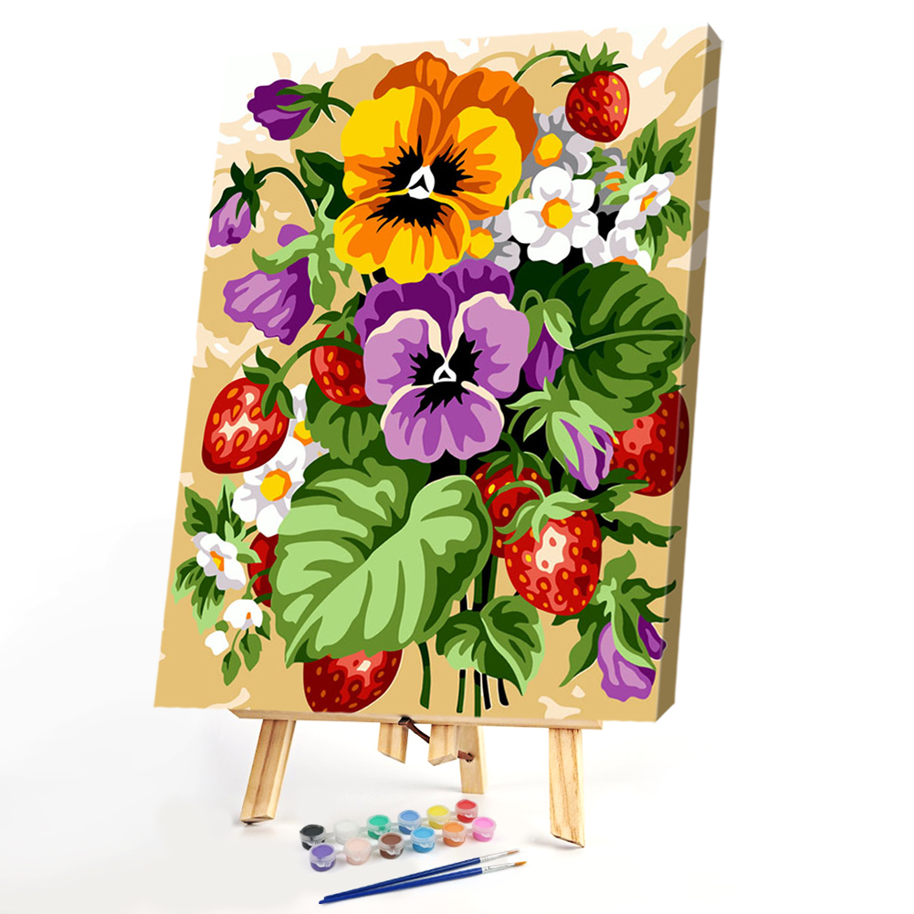 

40*50CM - Paint By Numbers - Strawberry Flower, 501 Original