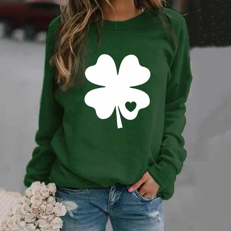 Printed Crew Neck Casual Sweatshirt