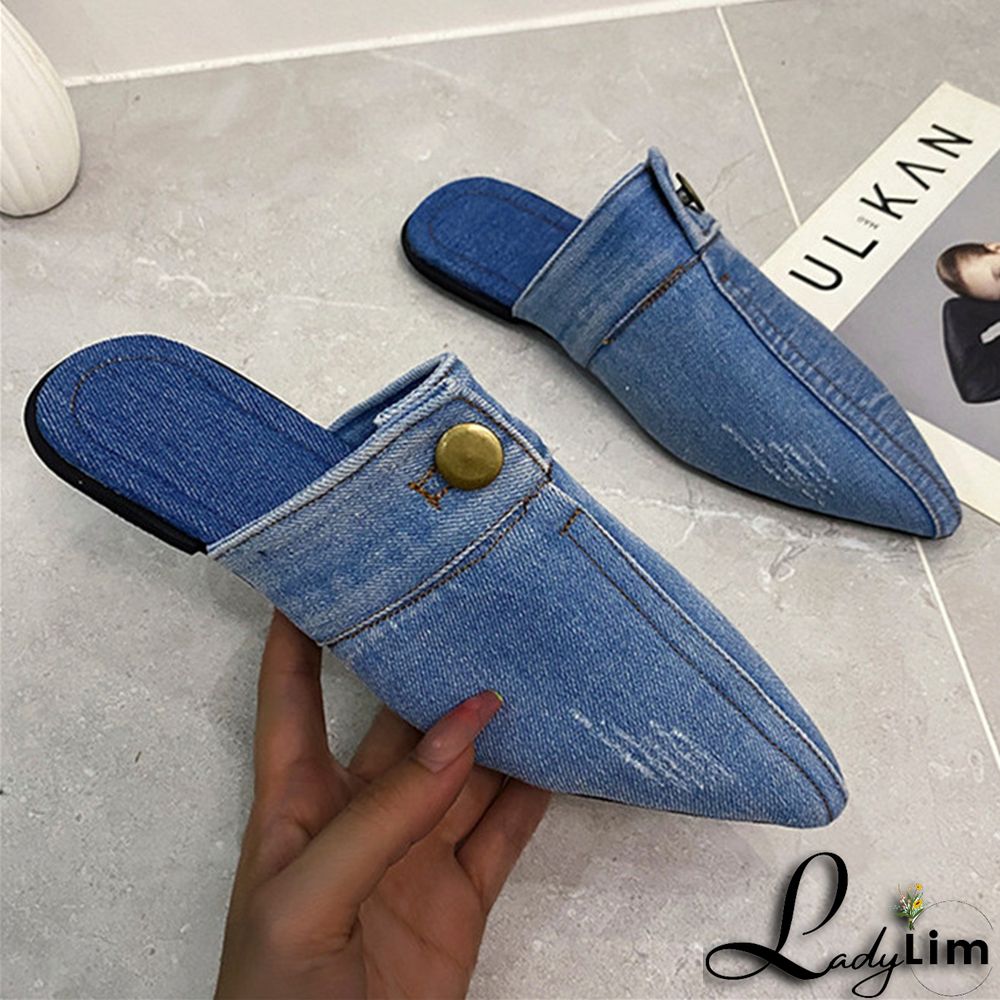 Deep Blue Fashion Casual Patchwork Pointed Comfortable Shoes