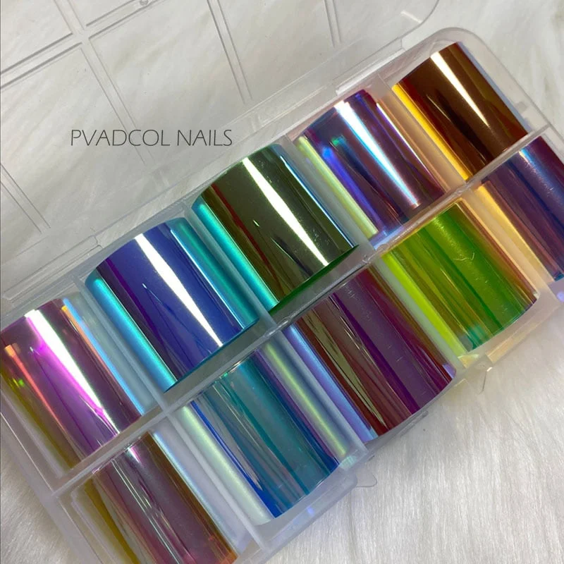 Luxury Nail Art Transfer Foil Sticker Decal Glass Broken Paper Acrylic Nail Tips Decoration