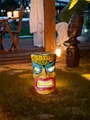 Outdoor Tiki Statue Garden Deco with Solar Light Hawaiian Tiki Ornament (Blue)
