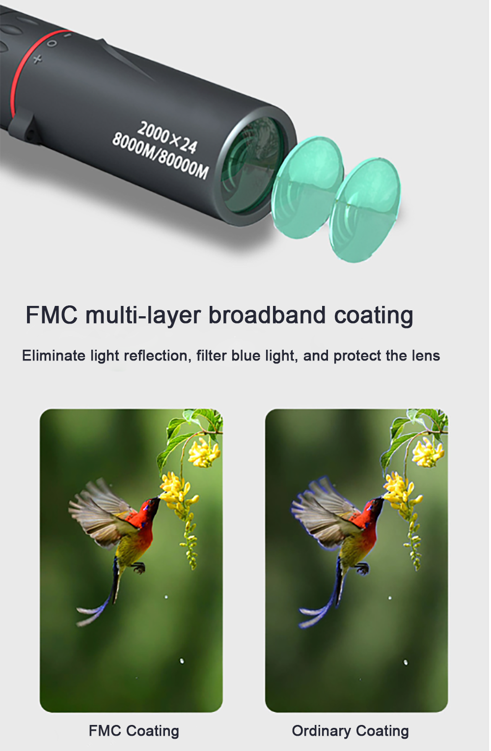 Likron Watches Compact High-Definition Portable Monocular Telescope with Smartphone Adapter - Ideal for Bird Watching