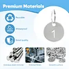 [US Local Warehouse] 25mm Number Tags with Rings 304 Stainless Steel Key ID Tag Hollow Round Metal Numbered Labels 1 To 500 for Restaurant Bar and Cafes