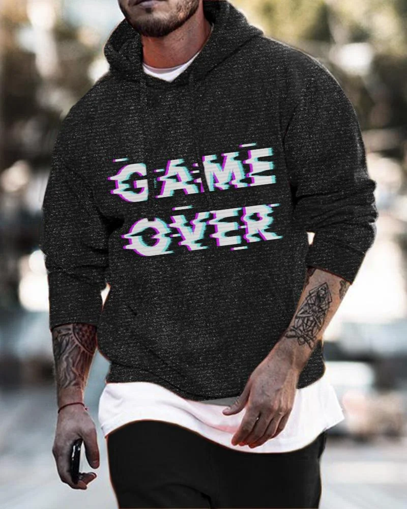 men's casual letter printing Hoodies