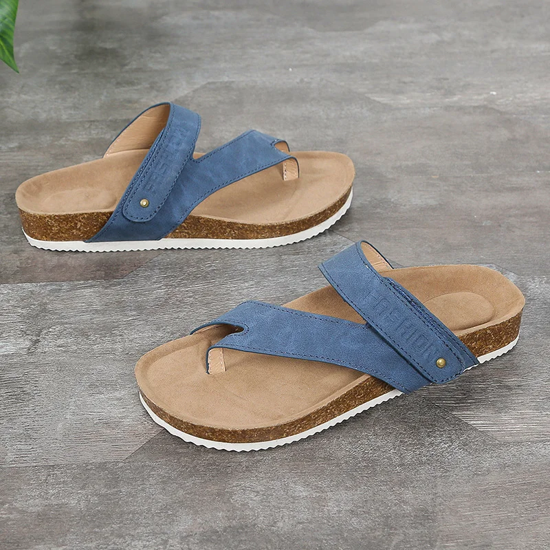 Yyvonne Sandals Women's Spring And Summer Fashion Casual Press Multi-Color Flat Bottom Women's Outer Wear Clip-To-Slips Half Slippers