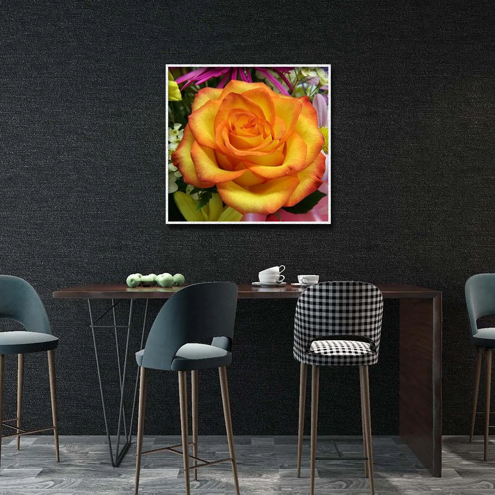 Diamond Painting - Full Round Drill - Elegant Flower(30*30cm)