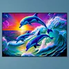 (60*40cm)Dolphin - Full Round Drill Diamond Painting