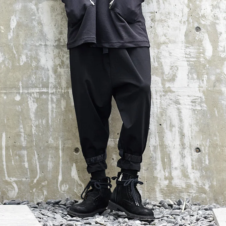 New Dark Japanese Solid Color Comfortable Corset Slacks Pants-dark style-men's clothing-halloween