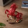 Ceramic horse statue a Chinese feng shui red horse ornament symbolizing good fortune in the Year of