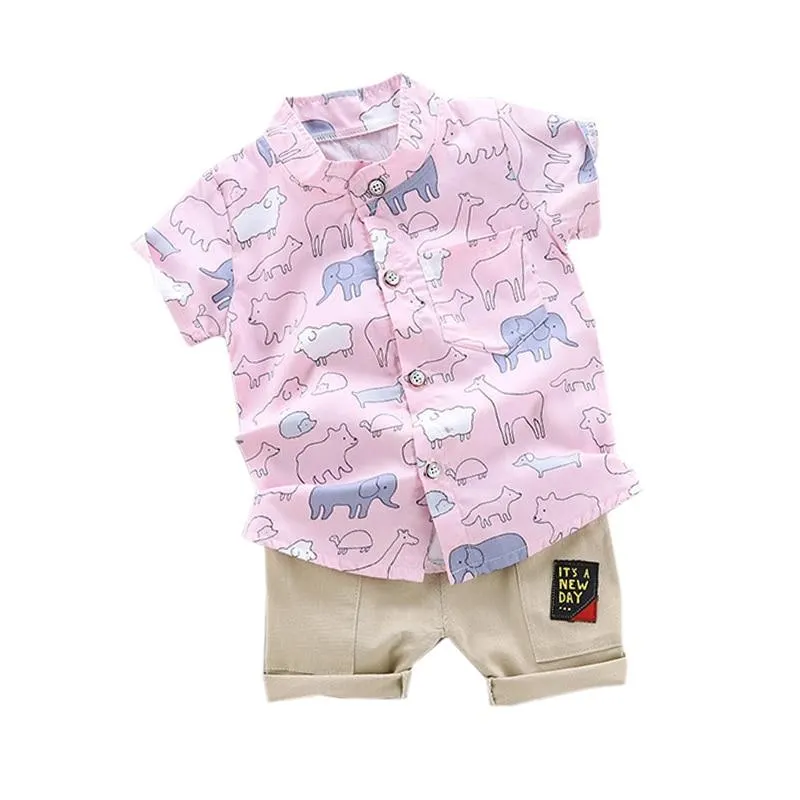Animal Print Clothes For Toddler Baby Boy Shirt Suit Summer Hot New Children Clothing Set for Infant Suit for Kids Clothes