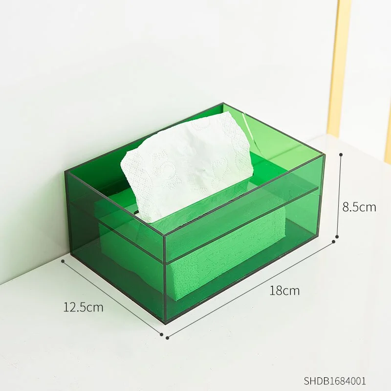 Acrylic Home Decoration Tissue Box Transparent Color Portable Tissue Boxes Acrylic Box Modern Living Room Office Desk Decor