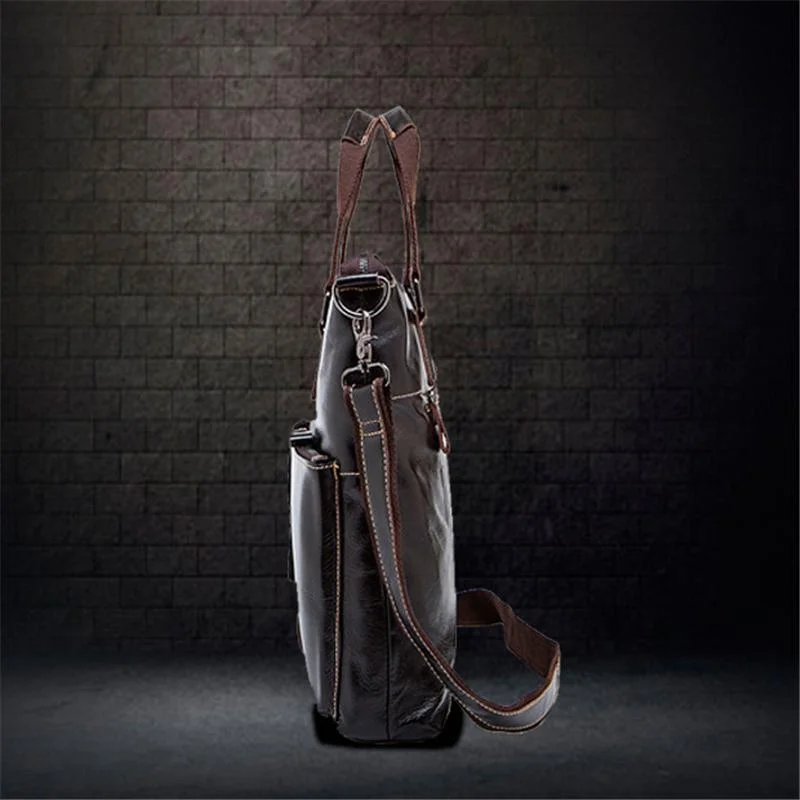 Vintage Style Leather Business Handbag Crossbody Bag For Men
