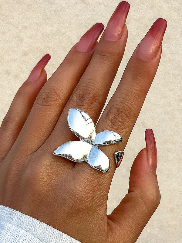 Geometric Butterfly Shape Rings Accessories