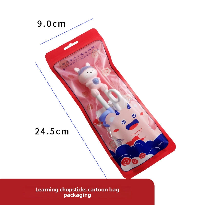 Maternal And Infant Products Portable Feeding Children’s Tableware Set Cartoon Learning Chopsticks Training Chopsticks 304 Stainless Steel Spoon Fork