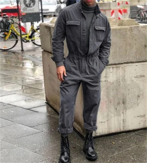 Brownm Brownm New Casual Fashion Men's Solid Color Shirt Long Sleeve + Loose Trousers Collar Clothes Casual Set