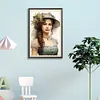 Dame-Peinture diamant rond complet-40*60cm-grande taille