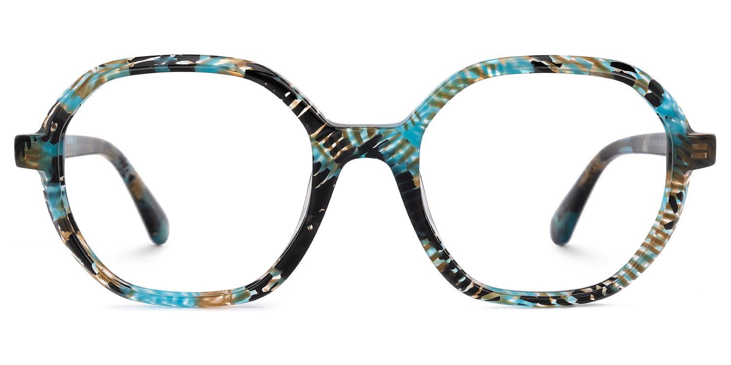 Selma Blumendruck-GrÃ¼n Geometrisch Brille Blumendruck-GrÃ¼n