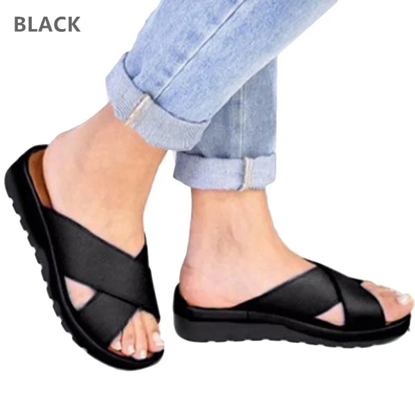 Women Cross Slippers Fashion Casual Comfy Platform Slippers Ladies Wedge Sandals Flip Flops Beach Slippers Plus Size