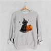 Black Cat Pumpkin Halloween Sweatshirt