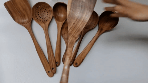 🌟 Teak Wood Kitchen Utensils: Elevate Your Culinary Experience! 🍴 –  Zina's Signature Essentials