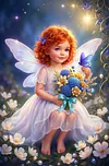 Luxury AB Velvet Diamond Painting Kit - Little Angel Girl