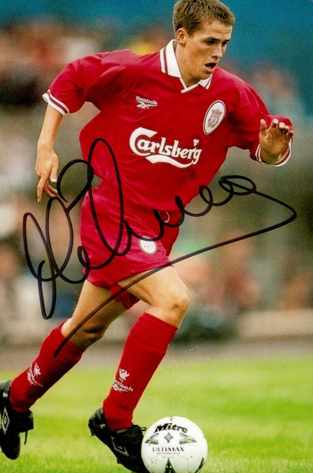 Michael Owen Signed 6x4 Photo Poster painting Liverpool England Manchester United Autograph +COA