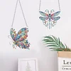 (US Local)2pcs Dragonfly Butterfly DIY Diamond Art Pendant Wall Decor for Home