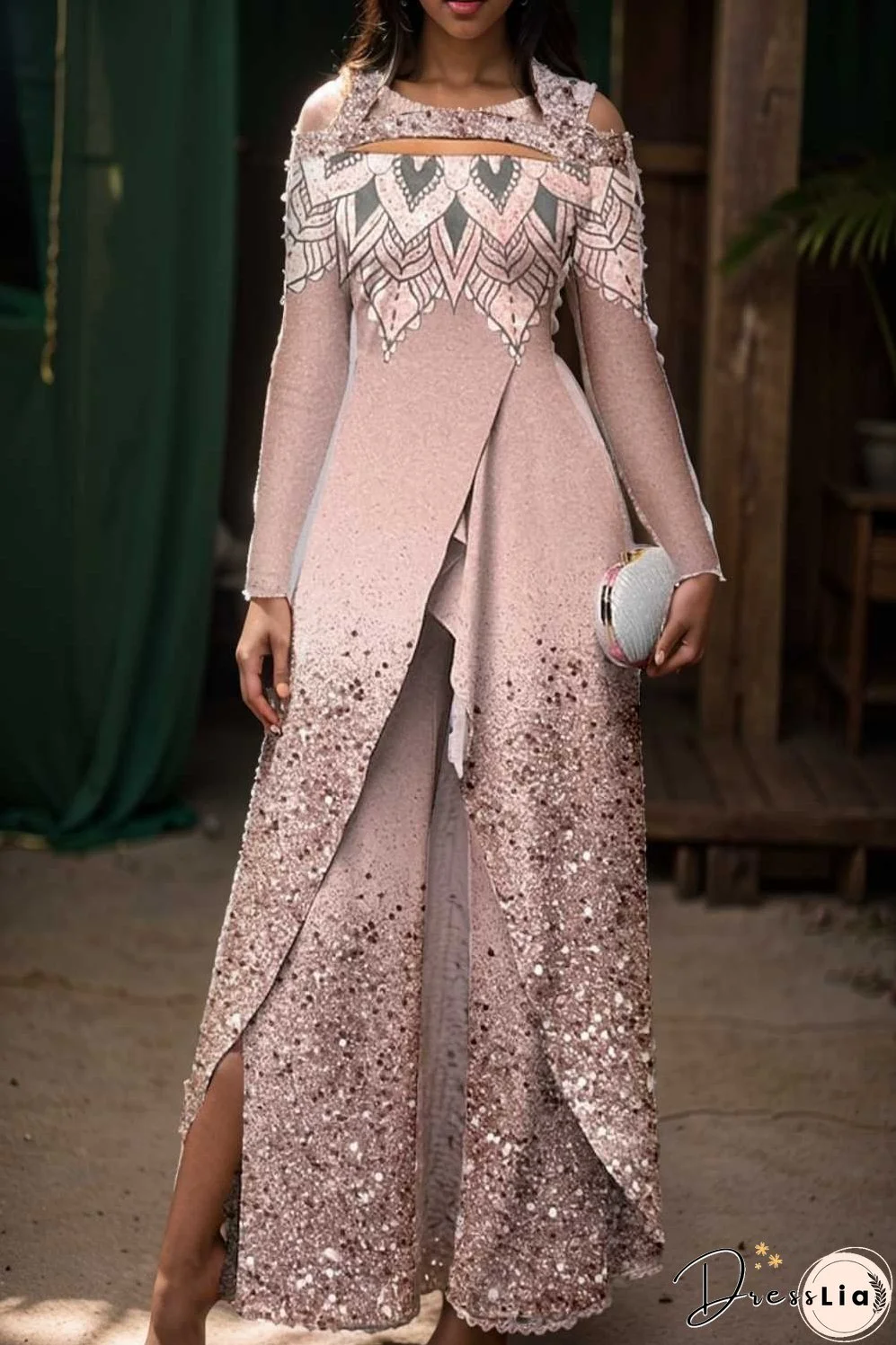 elegant gradient print off shoulder women s jumpsuit