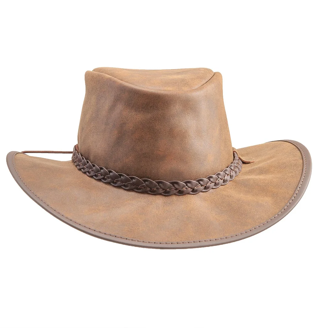 Crusher - Mens Crushable Leather Outback Hat