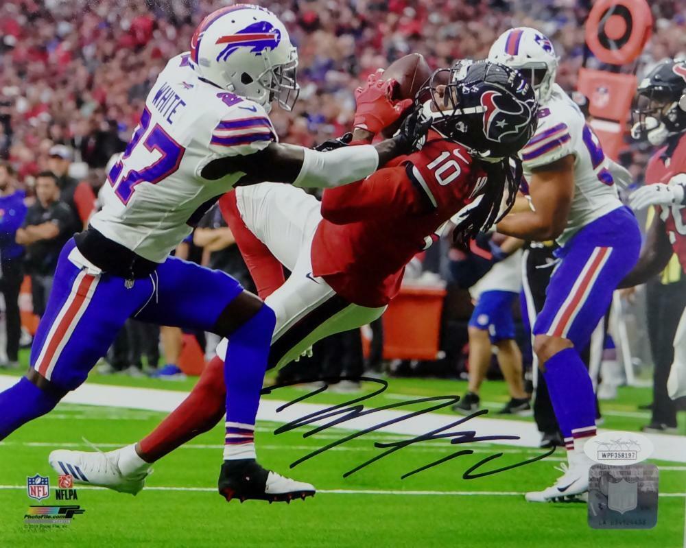 DeAndre Hopkins Signed Texans 8x10 Catch vs Bills PF Photo Poster painting- JSA W Auth *Black