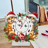 Diamond Painting Acrylic Christmas Cat Clock for Home Office