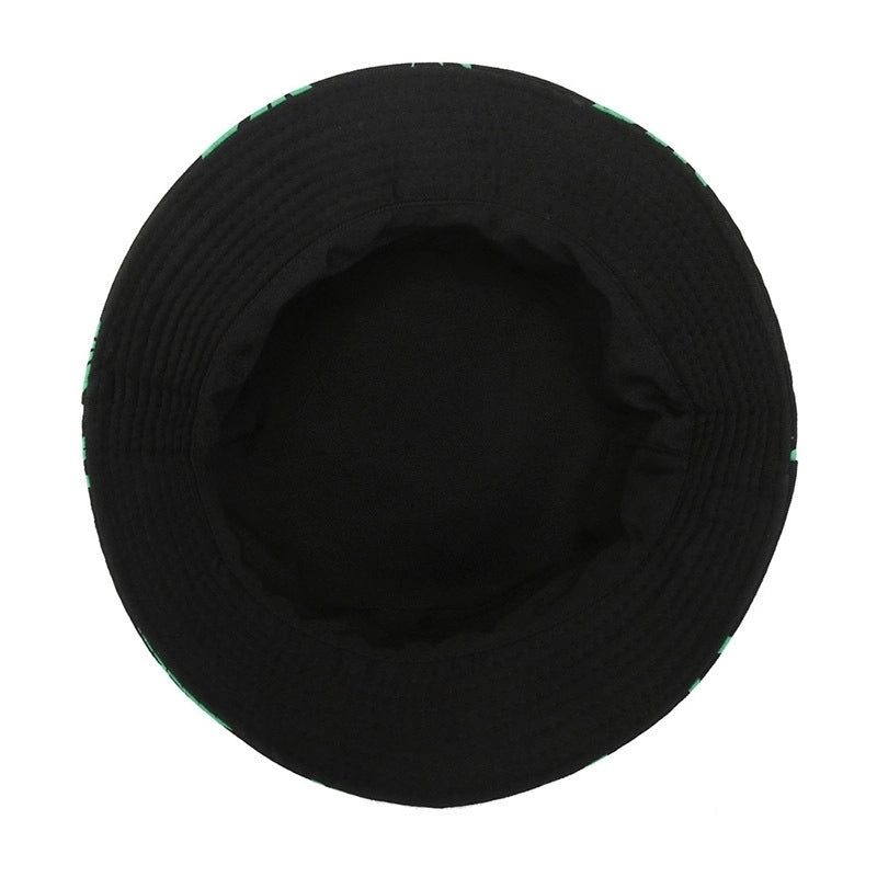 Women’s Minimalist Leaves Printing Wide Eaves Bucket Hat