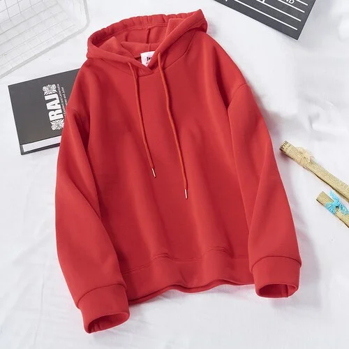 Fitaylor Women Hoodie Sweatshirts New Spring Autumn Ladies Casual Oversize Pullovers Flannel Solid Warm Hooded Jackets Outwear