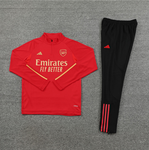 23/24 Arsenal Half-Pull Red Training Suit Jersey Set