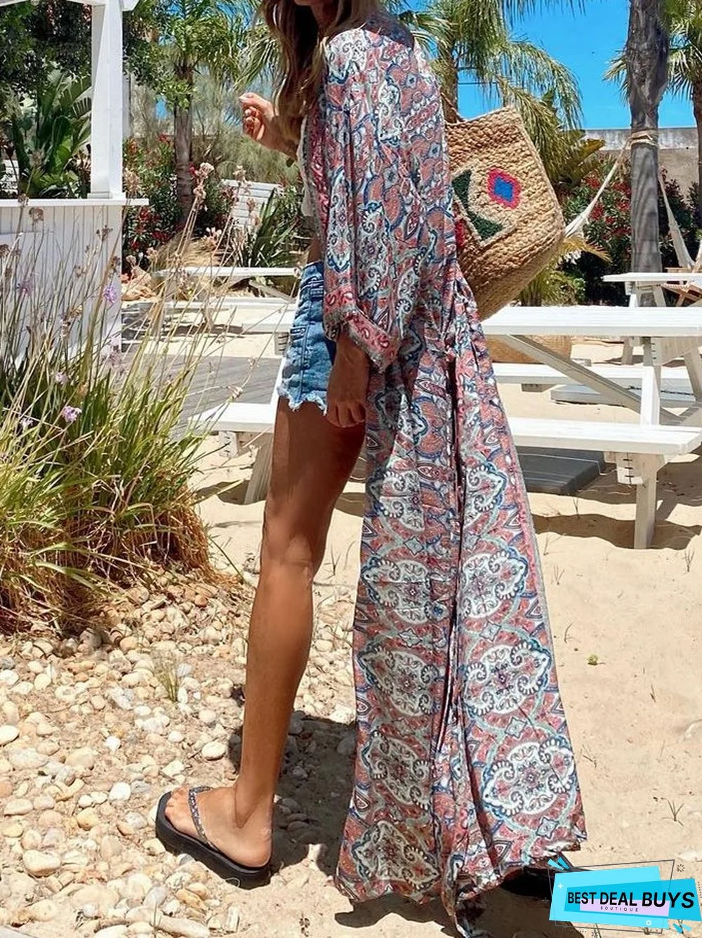 Cotton-Blend Long Sleeve Casual Cardigan