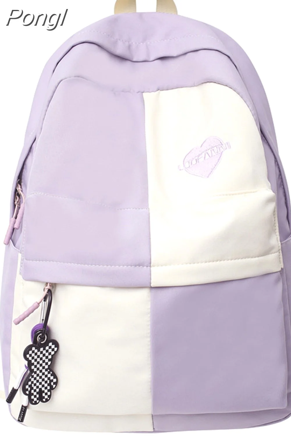 Pongl Women Waterproof Purple Travel Backpack Lady Cute Laptop College Backpack Female Kawaii Trendy Book Bag Fashion Girl School Bags
