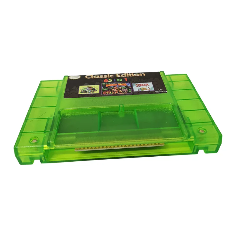 16 Bit Game Card - Super 65 in 1 Classic Collection SNES Multicart Super NES Games Cartridge for Retro SNES Game Console | English Language NTSC US Version
