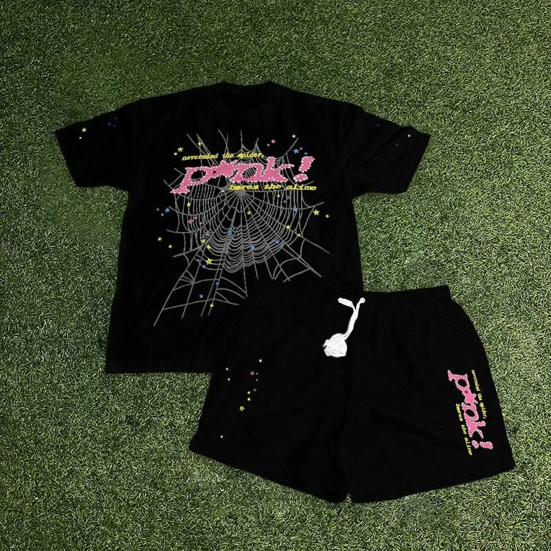 Y2k Spider Print Punk Graphic T-Shirt And Shorts Co-Ord T-Shirt Set