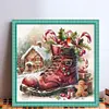 Christmas Boots And Candy House-11CT Stamped Cross Stitch 50*50cm/19.69*19.69in tapestrymarket