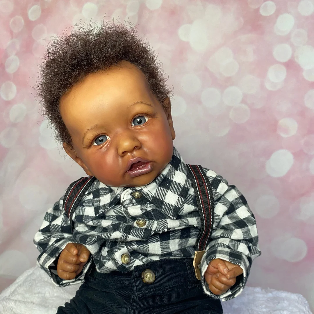 20" Winsome African American Reborn Baby Doll, Authentic Silicone Collector's Edition Doll Yuusuf Verisimilitude -Creativegiftss® - [product_tag] RSAJ-Creativegiftss®