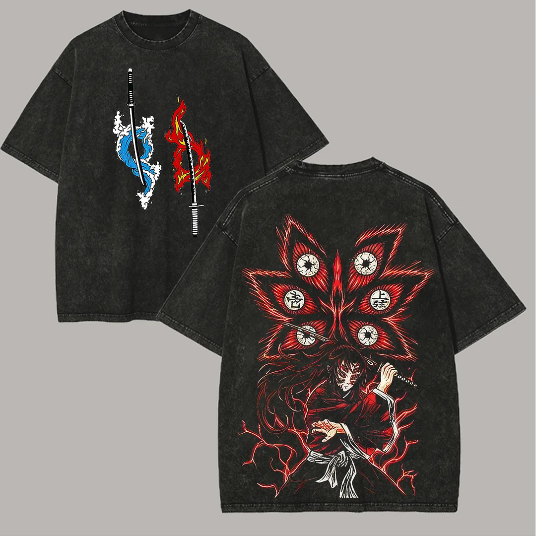 Demon Slayer Printed Unisex Washed T-Shirt