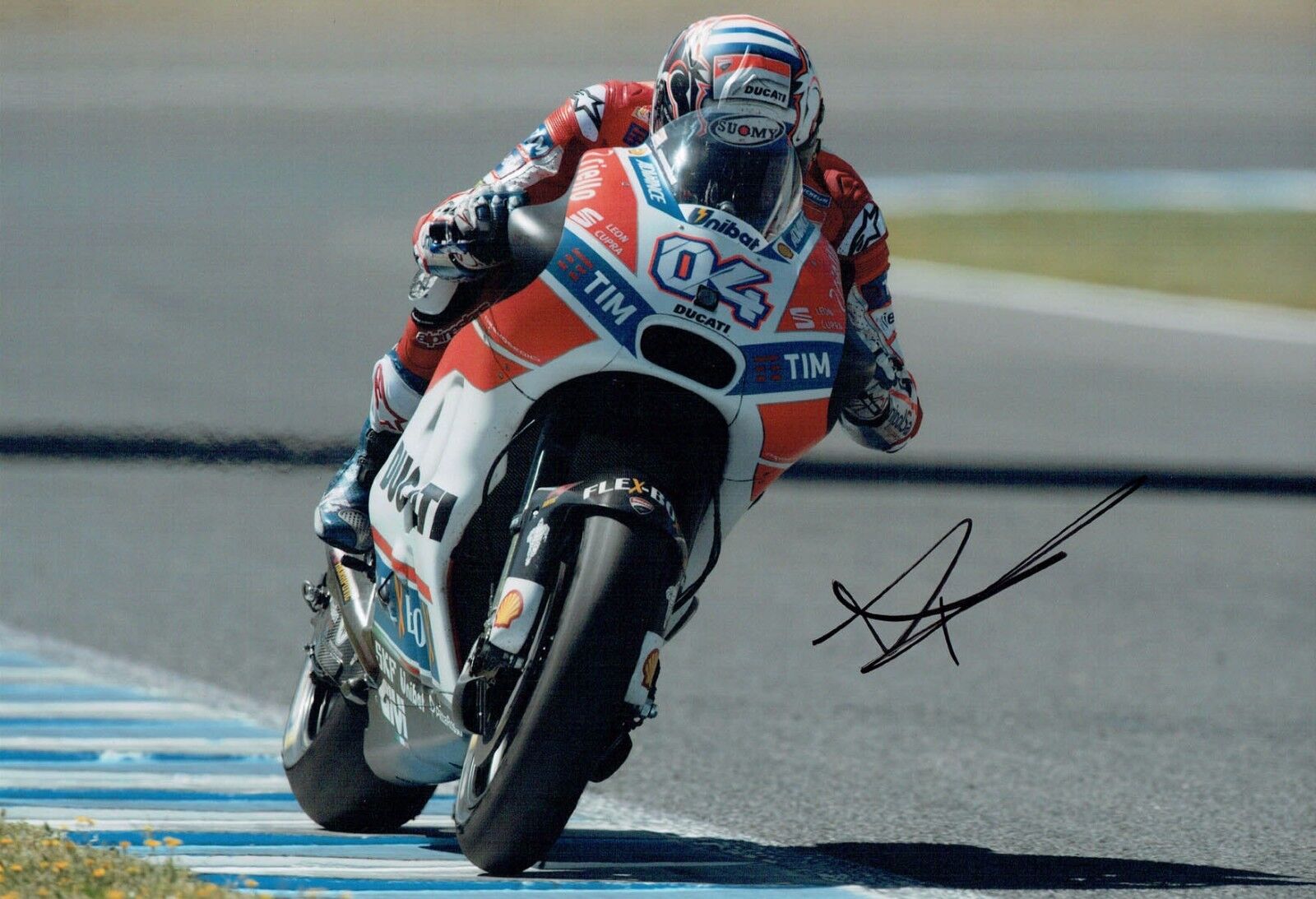 Andrea DOVIZIOSO 2017 SIGNED MOTOGP 12x8 Autograph Ducati Photo Poster painting H AFTAL COA